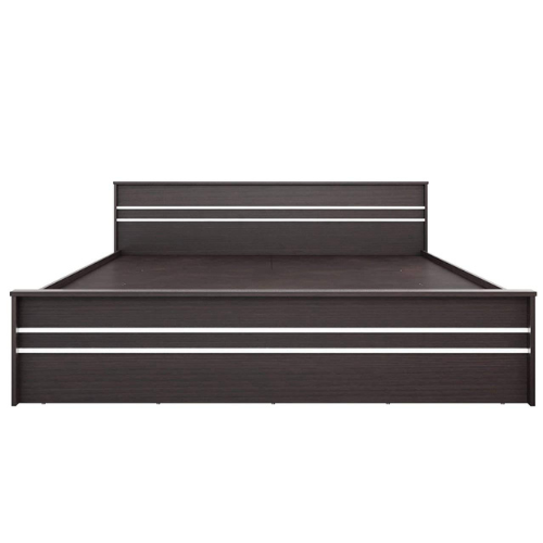 Engineered Wood Striped King Size Bed with Storage