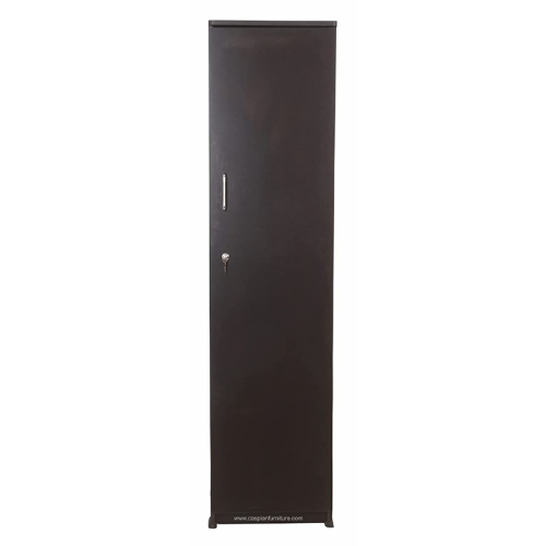 Coffee Brown Engineered Wood Single Door Wardrobe/Cupboard with 4 Shelves