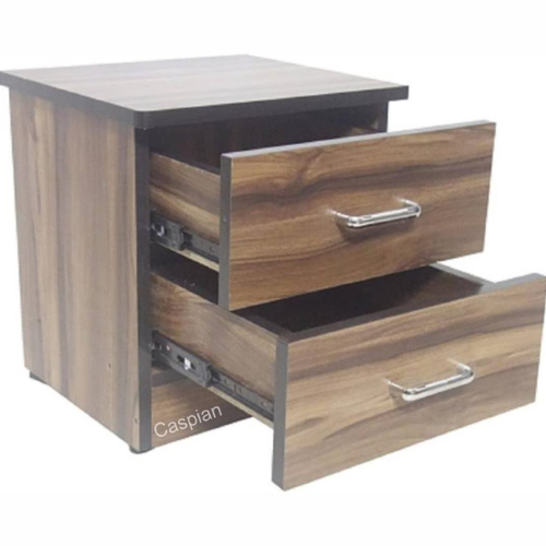 Engineered Wood Bedside Table with 2 Drawers in Coffee Brown Bedroom Furniture