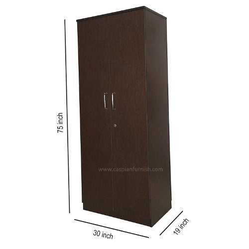Wenge Colour 2 Door Wardrobe with Mirror | Wooden Wardrobe for Home | Home Furniture | Cupboard | Clothes Cabinet