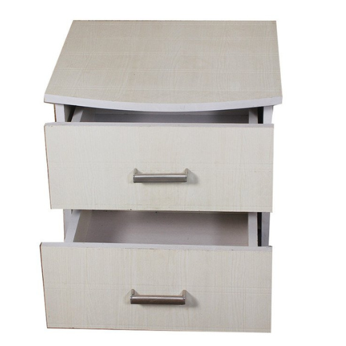 White Side Table With 2 Drawers