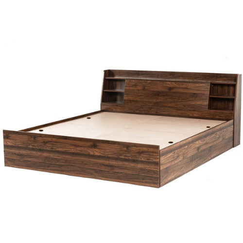 Engineered Classic Style Queen Size Bed with Shelves