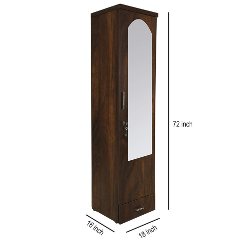 Single Door Wardrobe with Mirror Caspian Furnitures