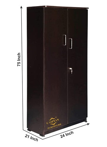 Black Wenge 2 Door Wardrobe with 2 Drawers and 4 Shelves | Wardrobe for Bedroom for Clothes and Storage
