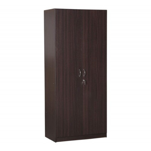 Walnut 2 Door Wardrobe with 2 Shelves and Hanging Space for Clothes |2 Door Wardrobe for Bedroom | Wardrobe for Clothes