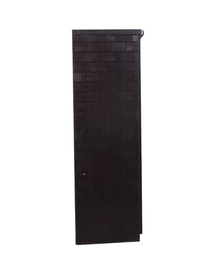 Black Brick Texture Two Door With Mirror Wardrobe